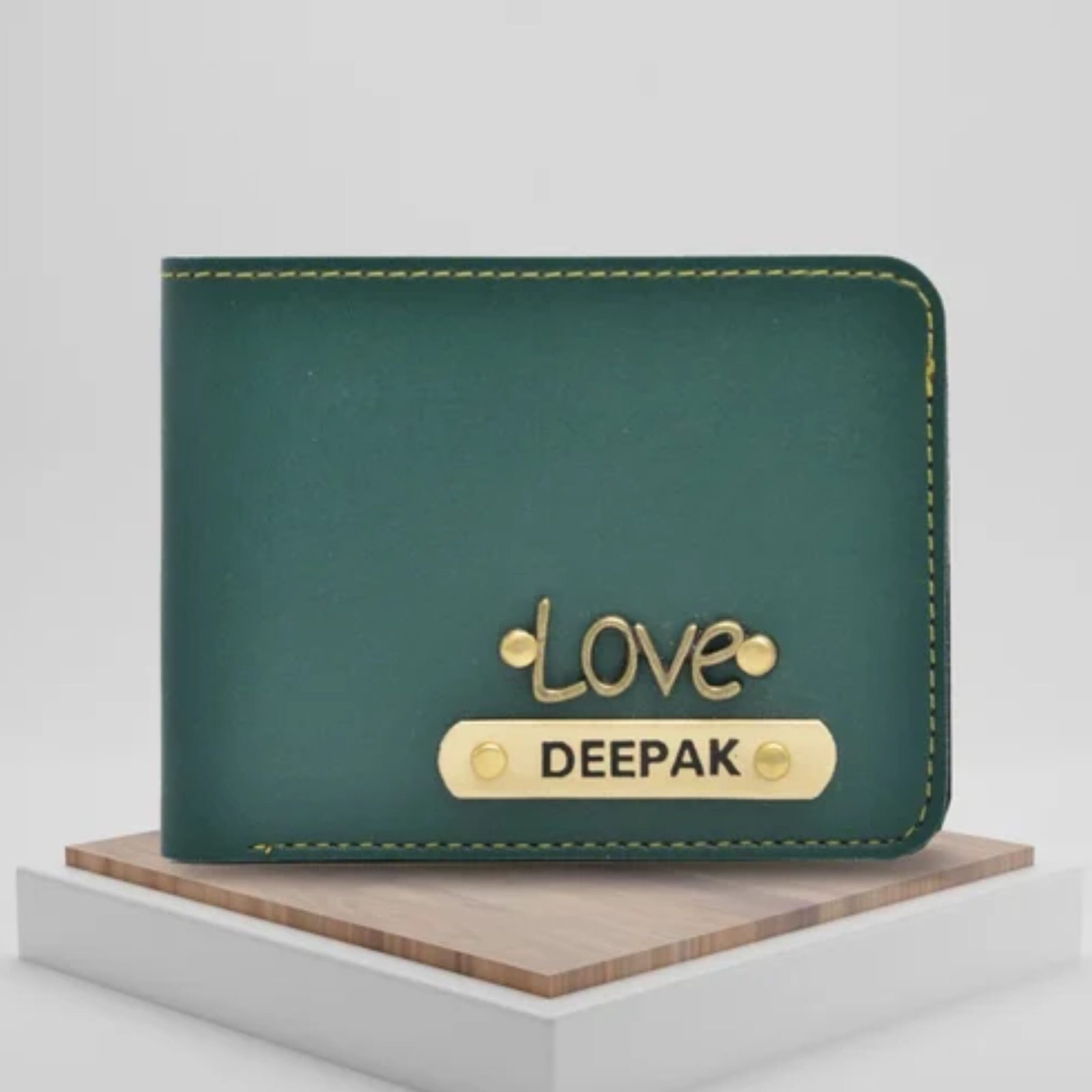 Personalized Gents Wallet - Olive Colour