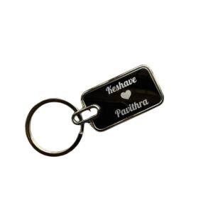 Personalized Metal Black Keychain